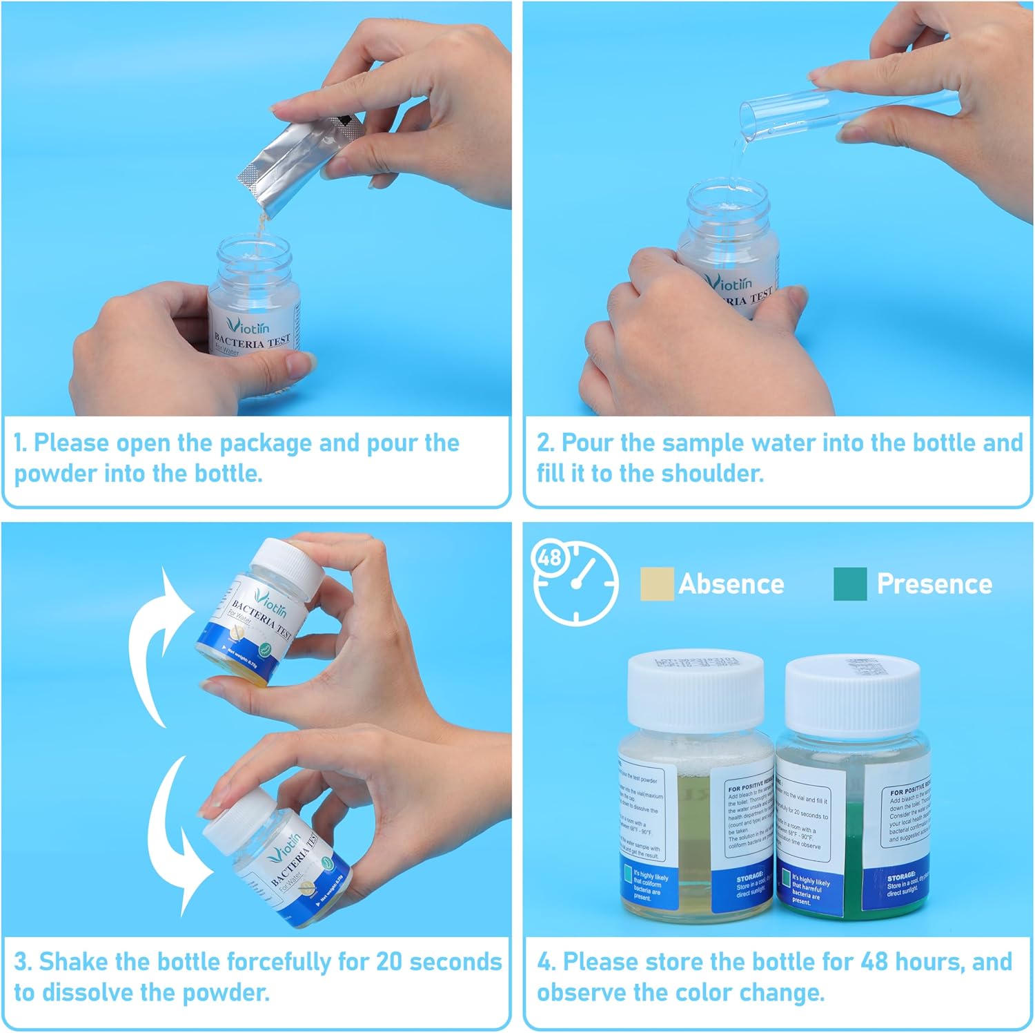 8 Pack E Coli and Coliform Bacteria Water Test Kit, EPA Approved, Water Quality Water Test Kit for Detect Well, Tap, Pool, Lake, Pond and Drinking Water - Image 3