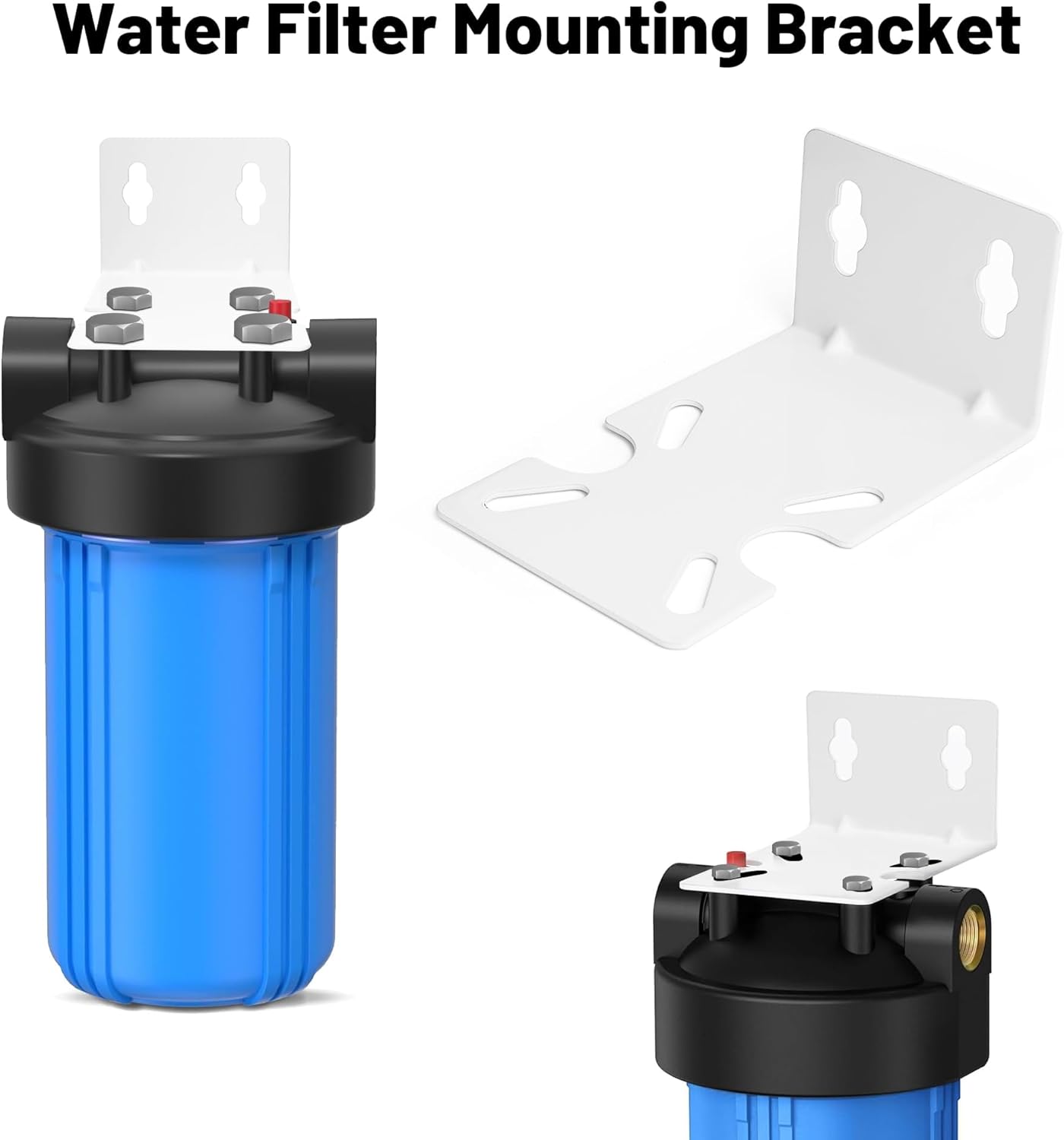 Mounting Bracket for 10" and 20" Water Filter, Metal Housing Fixed Bracket for 10" and 20" Water Filter, White - Image 5
