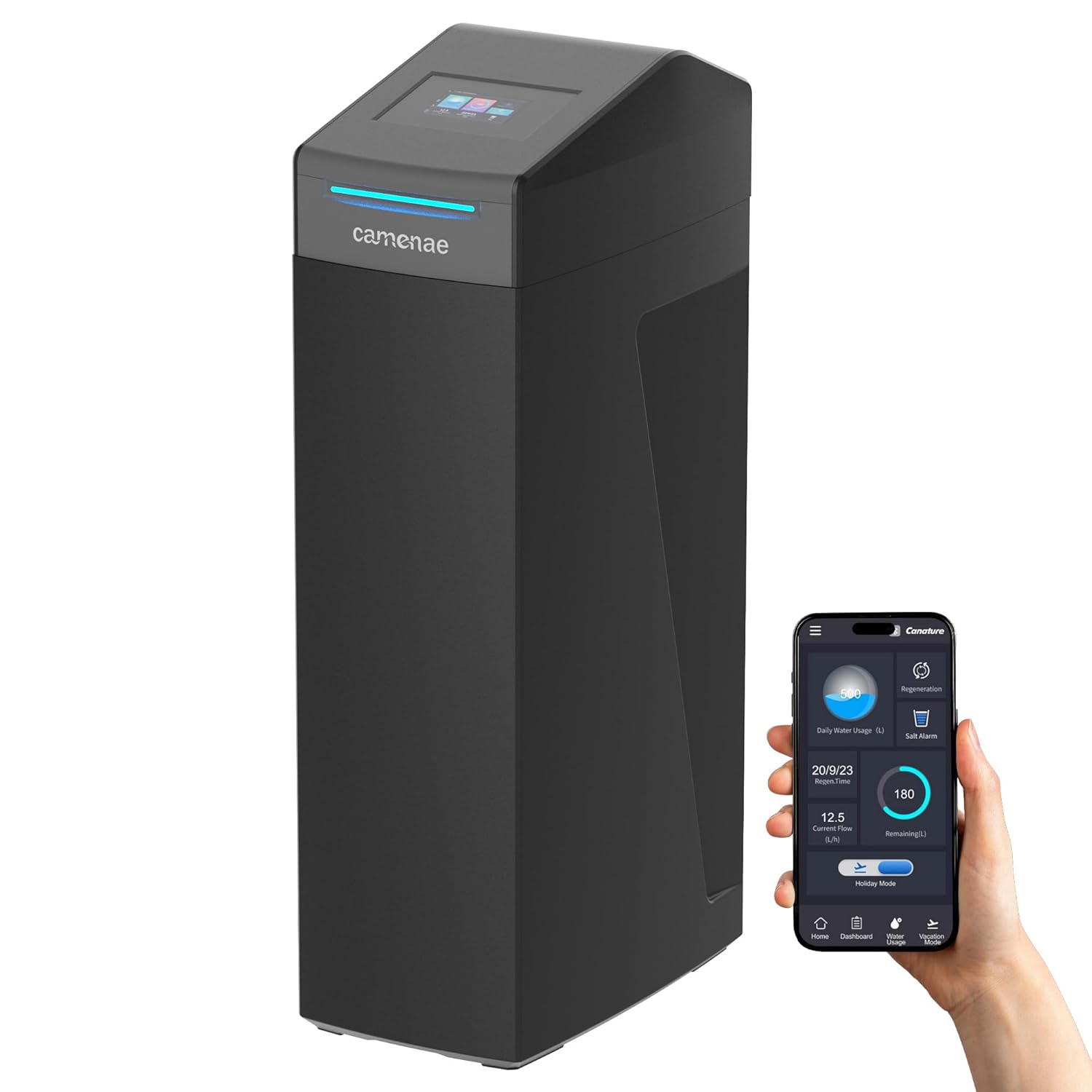 Water Softener System, 40,000 Grain Smart Whole House Water Softener with 5" Touchscreen, App Control, Up-Flow Regeneration, Salt Reminder & Vacation Mode, CS32-1035
