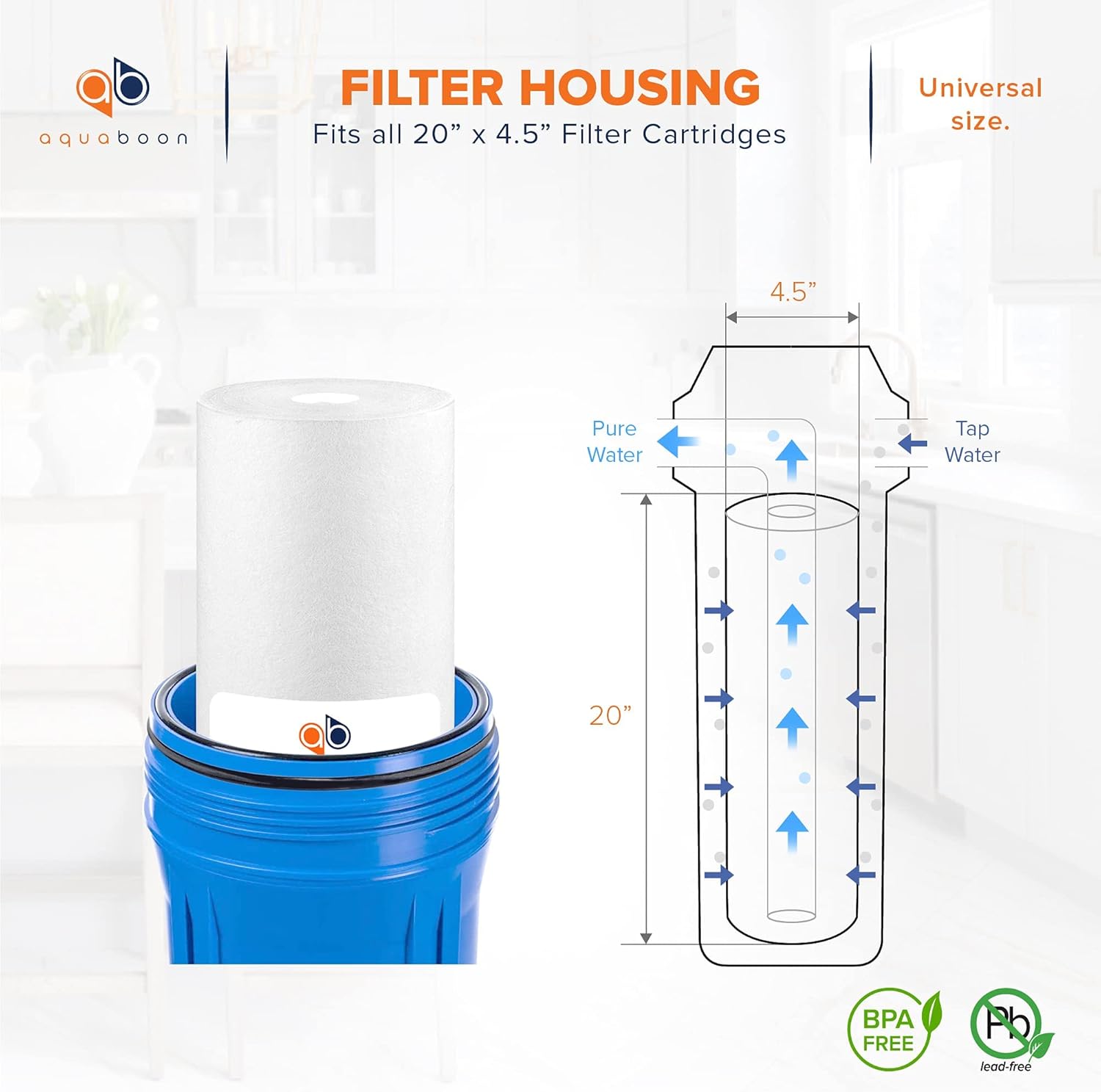 Aquaboon 5 Micron 20 x 4.5 Whole House Sediment Filter Cartridge 20 inch Water Filter Replacement Compatible with DGD-5005-20, FP25B, AP810-2, 2-Pack - Image 7