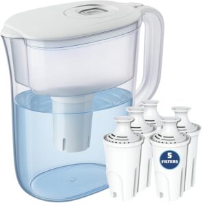 10-Cup Water Filter Pitcher with 5 ...