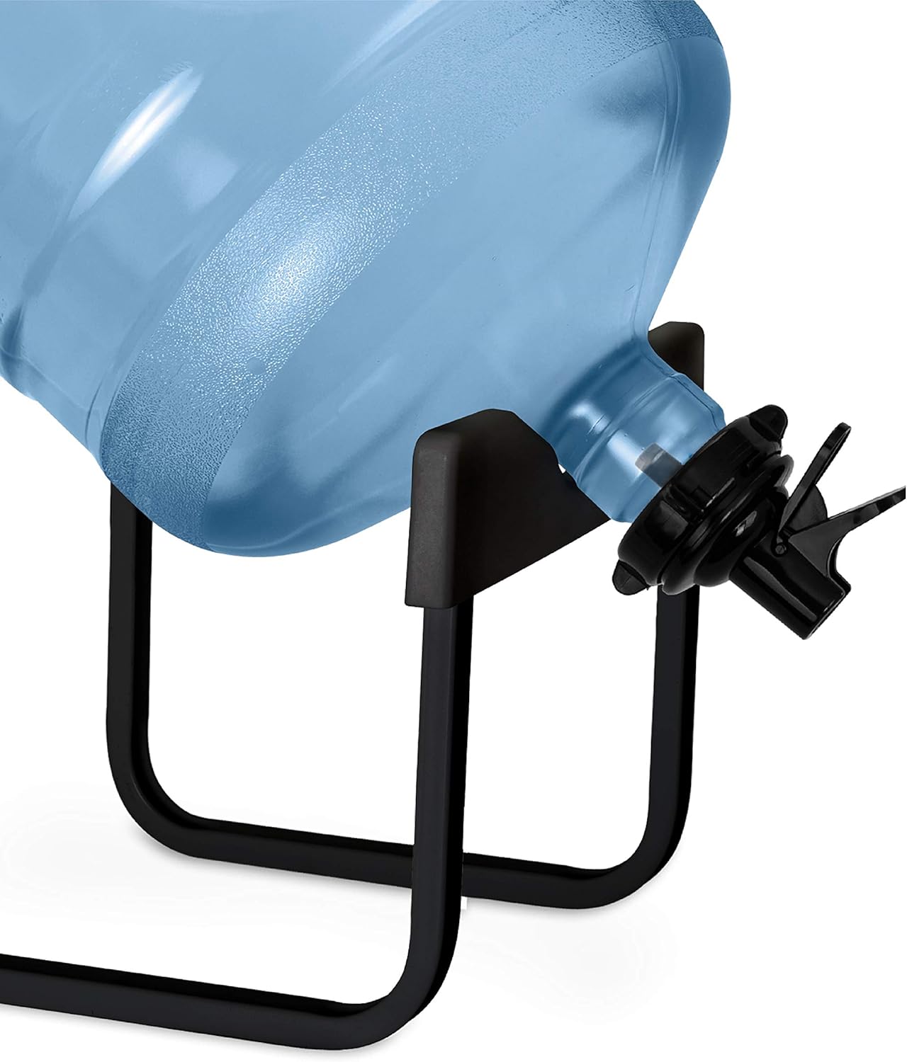 Brio Stainless Steel 3-5 Gallon Water Jug Stand and 2 Dispenser Valves, Rust-Resistant Non Slip Water Stand with BPA Free Fast Flow Water Spout Fits BOTH 48mm and 55mm Bottles 2 CAPS INCLUDED (Black) - Image 5