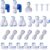JBT 1/4″ OD Quick Connect Push in to Connect Water Tube Fitting (Ball Valve + T + L + I + Y + Faucet connection + end caps, 24-Pack)